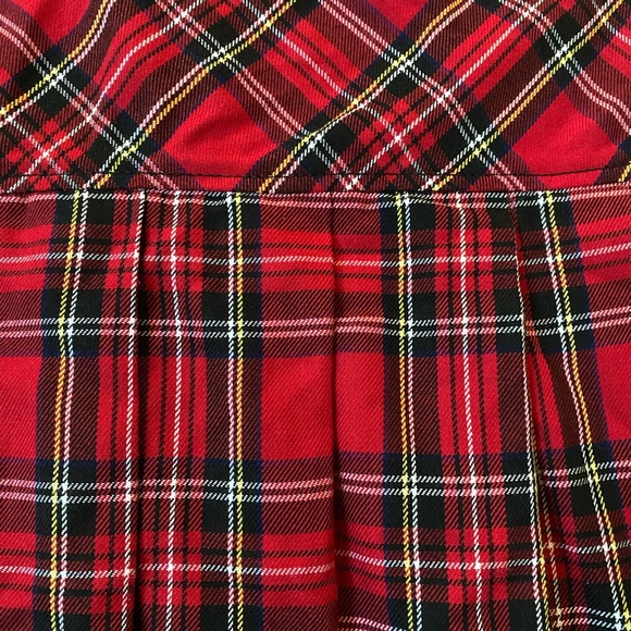 Royal Bones Y2K mall goth punk red black plaid tartan check pleated mini skirt - Picture 3 of 7